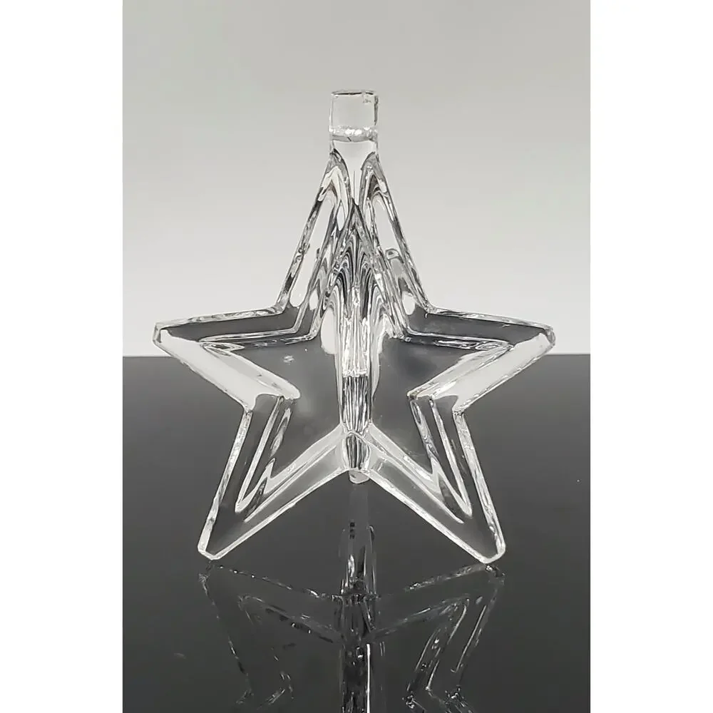 Vintage Val St Lambert Clear Crystal Christmas Star Holiday Ornament Belgium